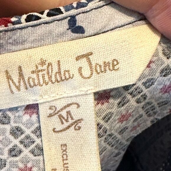 MATILDA JANE A Quick Getaway Top Blue Floral Boho MEDIUM - Picture 7 of 11